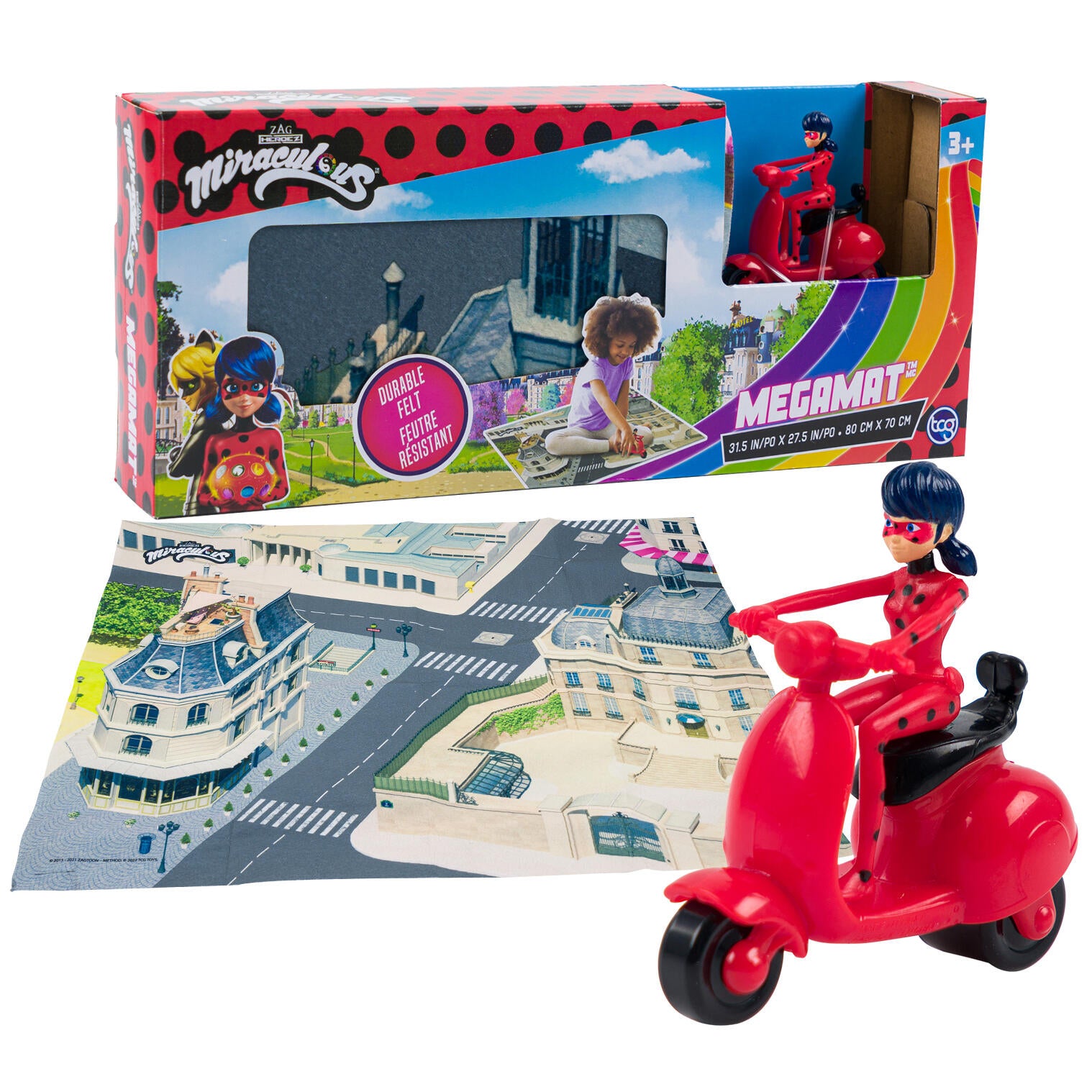 31" x 27" megamat miraculous playset - 2pc