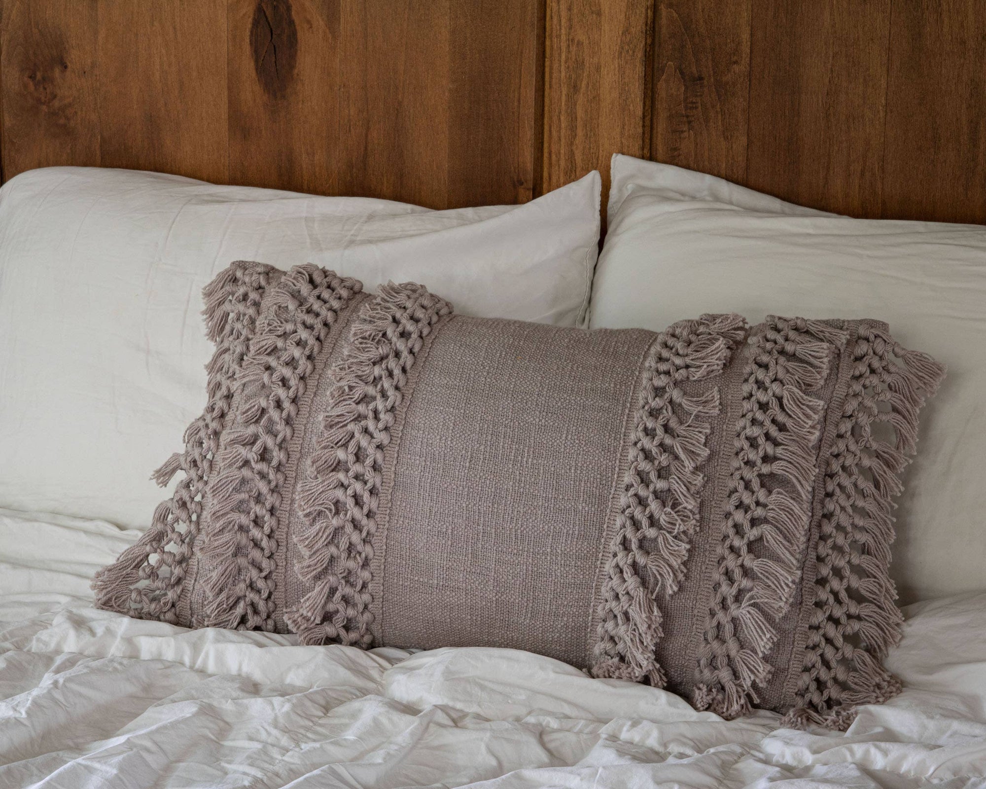 14X22 Hand Woven Grace Pillow Gray