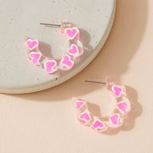 Resin Open Hoop Earrings