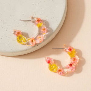 Resin Open Hoop Earrings