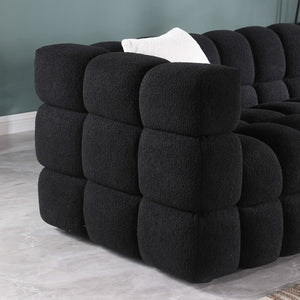 62.2length ,35.83\" deepth ,human body structure for USA people, marshmallow sofa,boucle sofa ,White color,3 seater