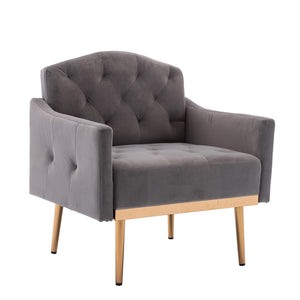 Accent Chair ,leisure single sofa with Rose Golden feet