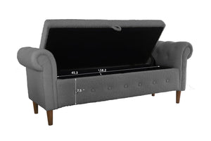 Teddy Velvet Multifunctional Storage Rectangular Sofa Stool