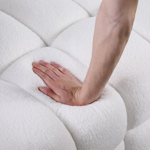 62.2length ,35.83\" deepth ,human body structure for USA people, marshmallow sofa,boucle sofa ,White color,3 seater