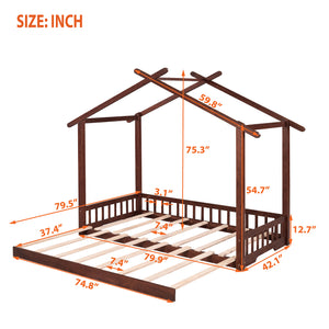 Wooden Extended House Daybed