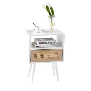 15.75" Rattan End table with Power Outlet & USB Ports