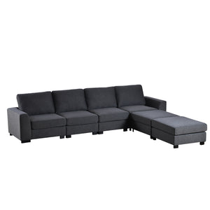 U-Shaped Sofa with Removable Ottomans - 3 Pieces