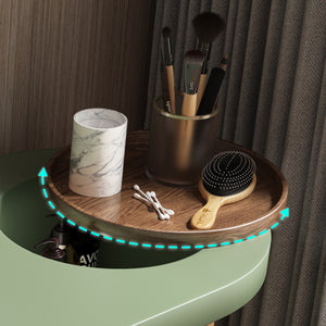 Modern Makeup Vanity Table With LED Lighted Mirror With Movable Top