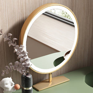 Modern Makeup Vanity Table With LED Lighted Mirror With Movable Top