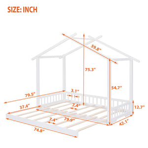 Wooden Extended House Daybed