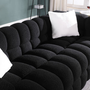 62.2length ,35.83\" deepth ,human body structure for USA people, marshmallow sofa,boucle sofa ,White color,3 seater