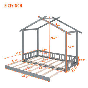 Wooden Extended House Daybed