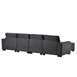 U-Shaped Sofa with Removable Ottomans - 3 Pieces