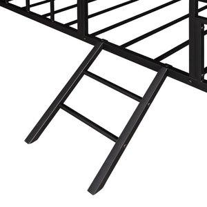 Full Size Metal House Bed Frame with Slatted Support - No Box Spring Needed