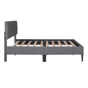 Full Size Upholstered Linen Platform Bed