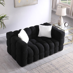 62.2length ,35.83\" deepth ,human body structure for USA people, marshmallow sofa,boucle sofa ,White color,3 seater