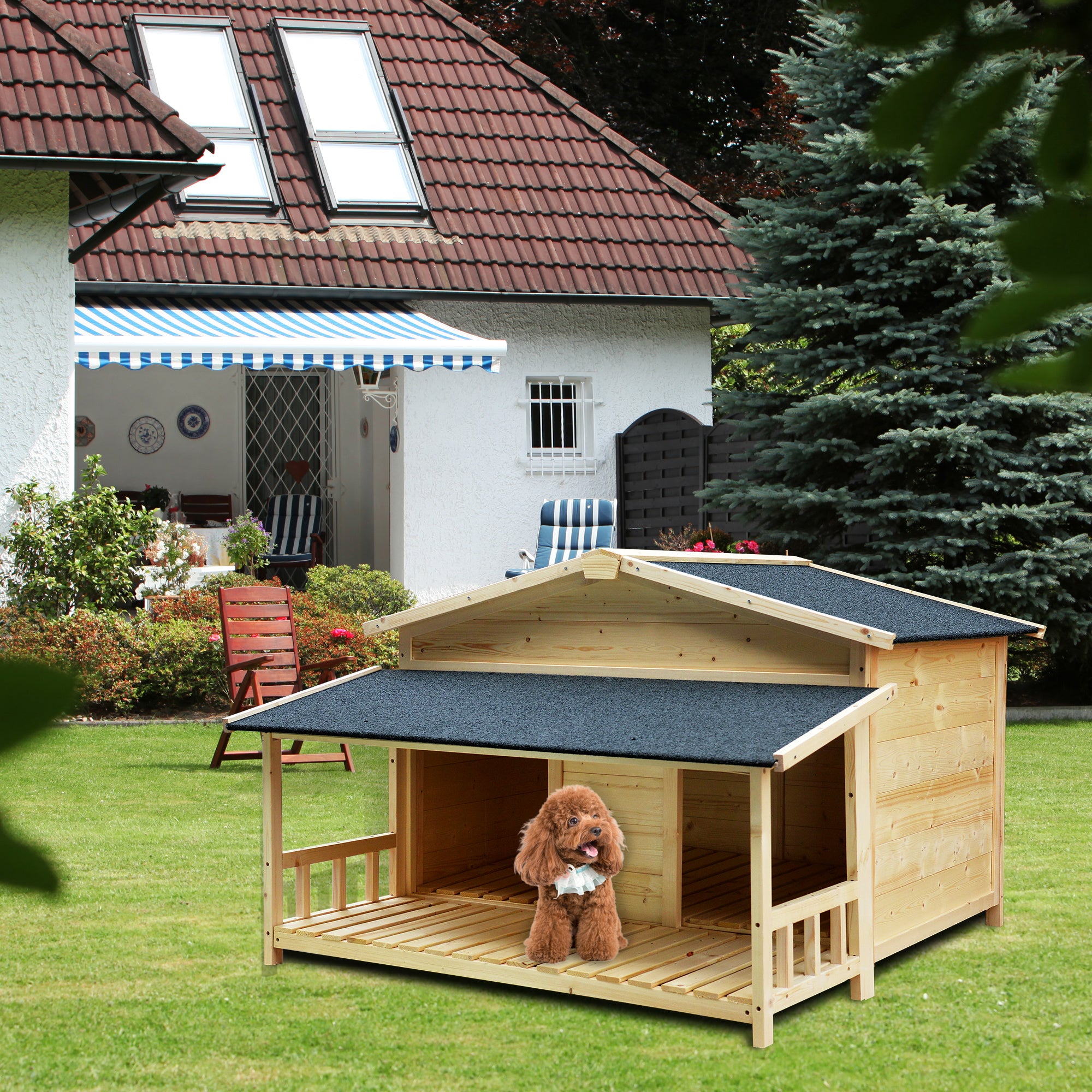 Waterproof Dog House with Porch