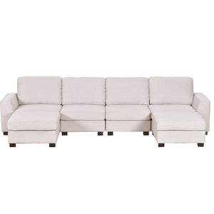 U-Shaped Sofa with Removable Ottomans - 3 Pieces