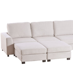 U-Shaped Sofa with Removable Ottomans - 3 Pieces