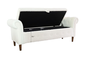 Teddy Velvet Multifunctional Storage Rectangular Sofa Stool