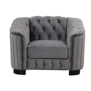 41.5\" Velvet Upholstered Accent Sofa; Modern Single Sofa Chair with Thick Removable Seat Cushion; Modern Single Couch for Living Room; Bedroom; or Small Space