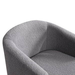 30.7''W Boucle Swivel Accent Barrel Chair Modern Comfy Sofa With Gold Stainless Steel Base for Living Room;  360 Degree Club Arm Chair for Nursery Bedroom Living Room Lounge Hotel