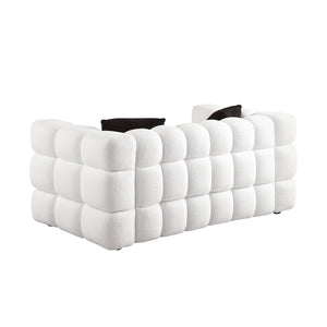 62.2length ,35.83\" deepth ,human body structure for USA people, marshmallow sofa,boucle sofa ,White color,3 seater