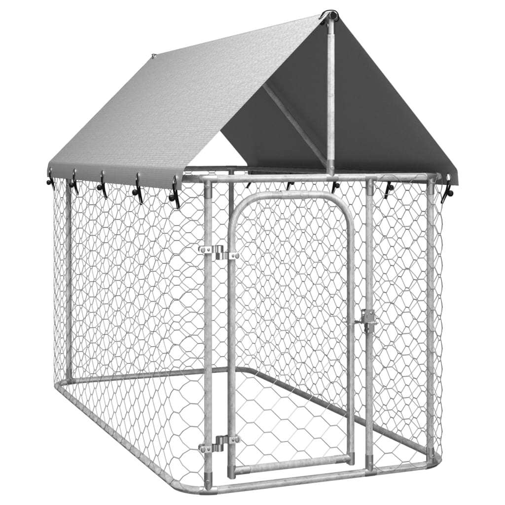 Outdoor Dog Kennel with Roof - 78.7"x39.4"x59.1"