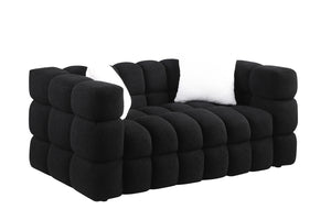 62.2length ,35.83\" deepth ,human body structure for USA people, marshmallow sofa,boucle sofa ,White color,3 seater