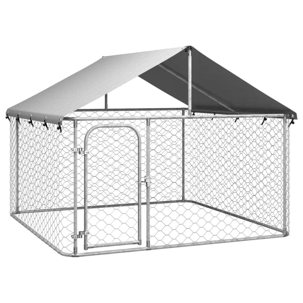 Outdoor Dog Kennel with Roof - 78.7"x78.7"x59.1"