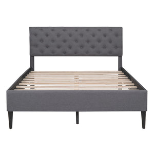 Full Size Upholstered Linen Platform Bed