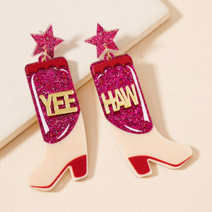 YEEHAW Cowboy Boot Dangling Earrings